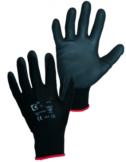 Povrstvené rukavice Brita černé velikost 07