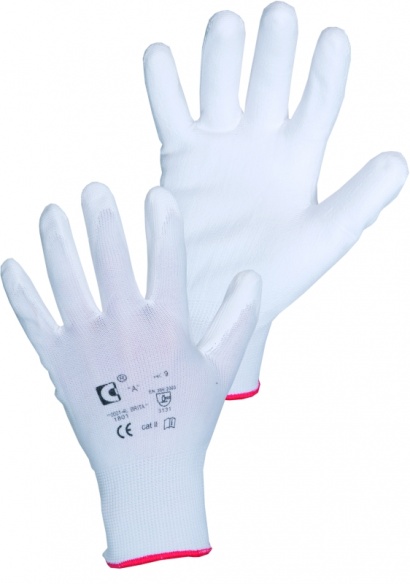 Povrstvené rukavice Brita bílé velikost 10
