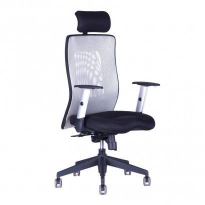 Kancelářská židle Calypso XL s nastavitelným podhlavníkem šedá