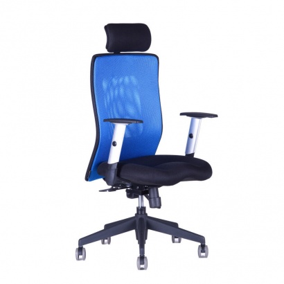 Kancelářská židle Calypso XL s nastavitelným podhlavníkem modrá