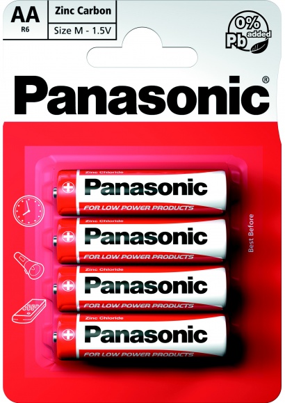 Red Zinc Panasonic tužkové baterie AA/LR6 4 ks