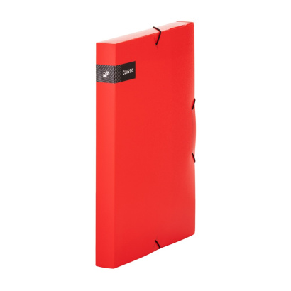 Krabice na spisy A4 s gumou neprůhledná šíře 3 cm červená