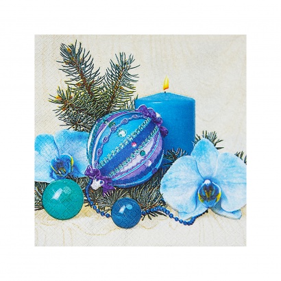 Vánoční ubrousky 33 x 33 cm modrá dekorace 20 ks