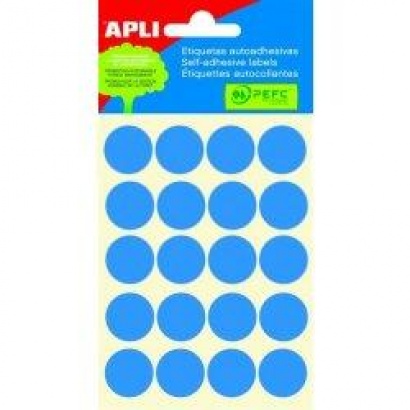 Etikety APLI průměr 19 mm  modré,5 archů A6