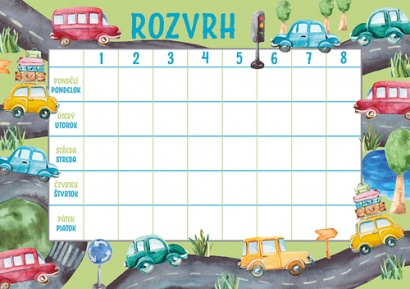 Rozvrh hodin Auta